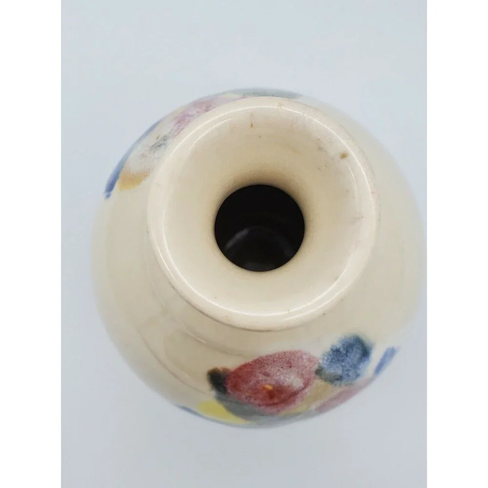 JWC Pottery Vase Multi-Colored Glaze Marked J.W.C. Beautiful!!! Colorful!!